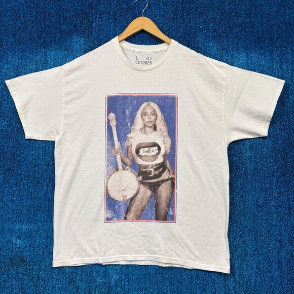 Beyoncé Cowboy Carter Tour White T-Shirt Size Large - Picture 1 of 4